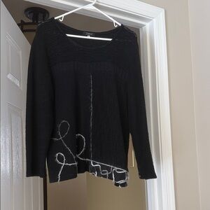 Black Sweater with White Stitching
